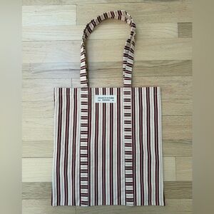 Sezane Burgundy stripe tote